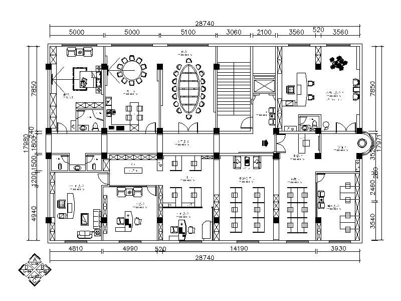 [北京]现代简约高端大气办公空间室内设计施工图（含效果图）