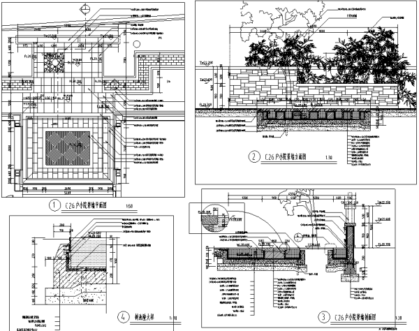 [北京]6套中式私家庭院花园景观设计施工图（附方案文本）