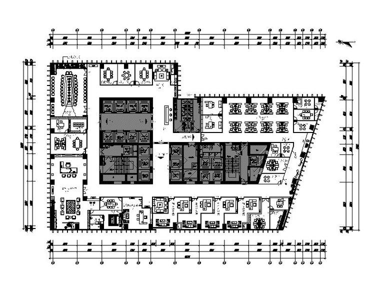 3套完整办公空间设计施工图（含效果图+3D模型）-办公空间设计平面图
