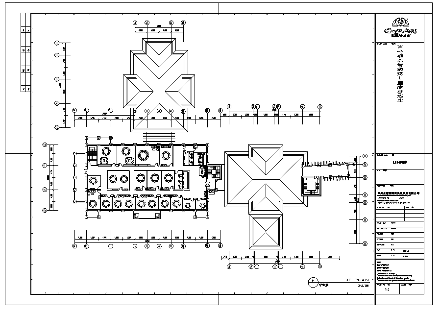 南京江宁粤鸿和餐饮一期室内施工图（含28张施工图）-3层平面布置图