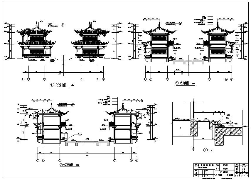 [云南]仿古廊桥建筑设计施工图