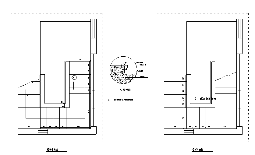 中式联排别墅设计施工图（附效果图）-楼梯平面图