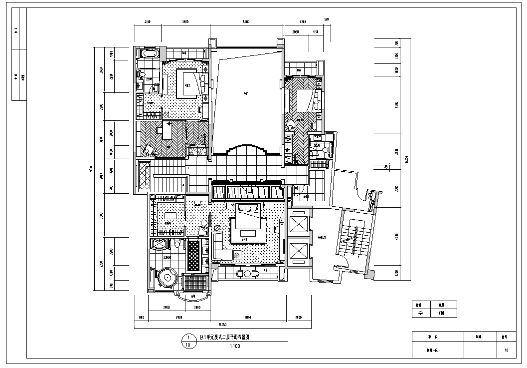 北京星河湾B1复式室内设计施工图-二层平面布置图