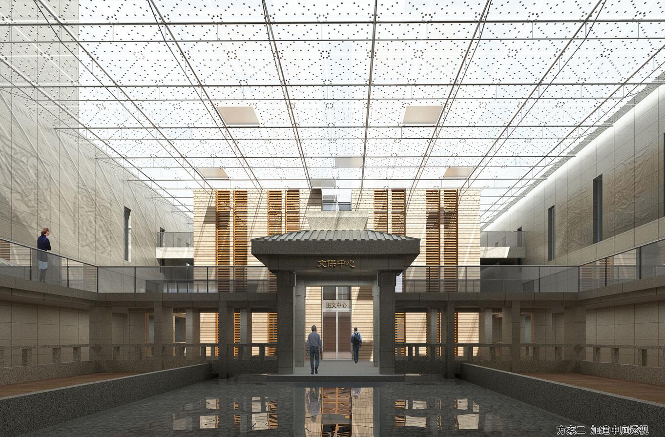 [江苏]某城市博物馆文体建筑方案设计（CAD+文本）.-中庭透视图