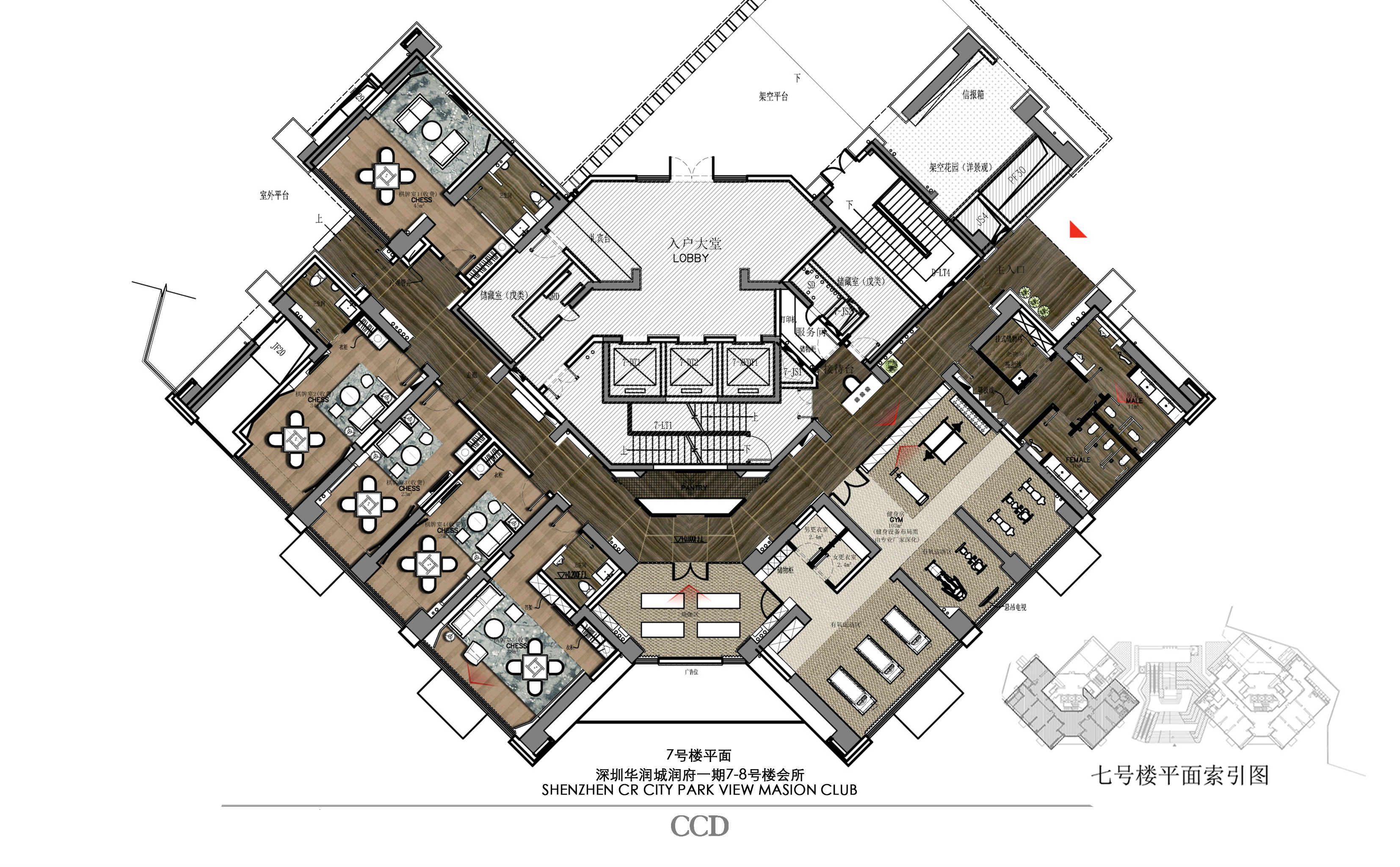 CCD新作-知名地产城润府一期某会所设计施工图