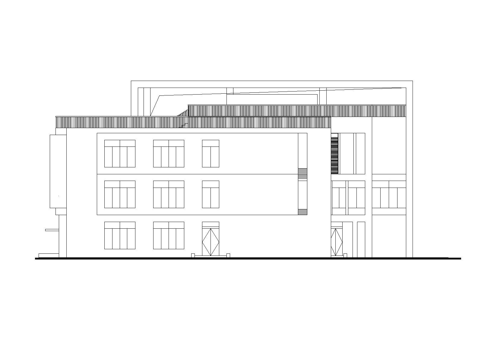 12班幼儿园建筑设计施工图(CAD+SU+效果图）-A-G轴立面