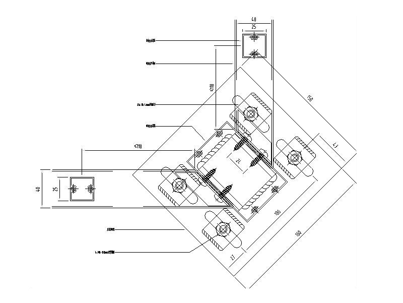 幕墙栏杆系统标准图CAD-铝合金护栏节点图