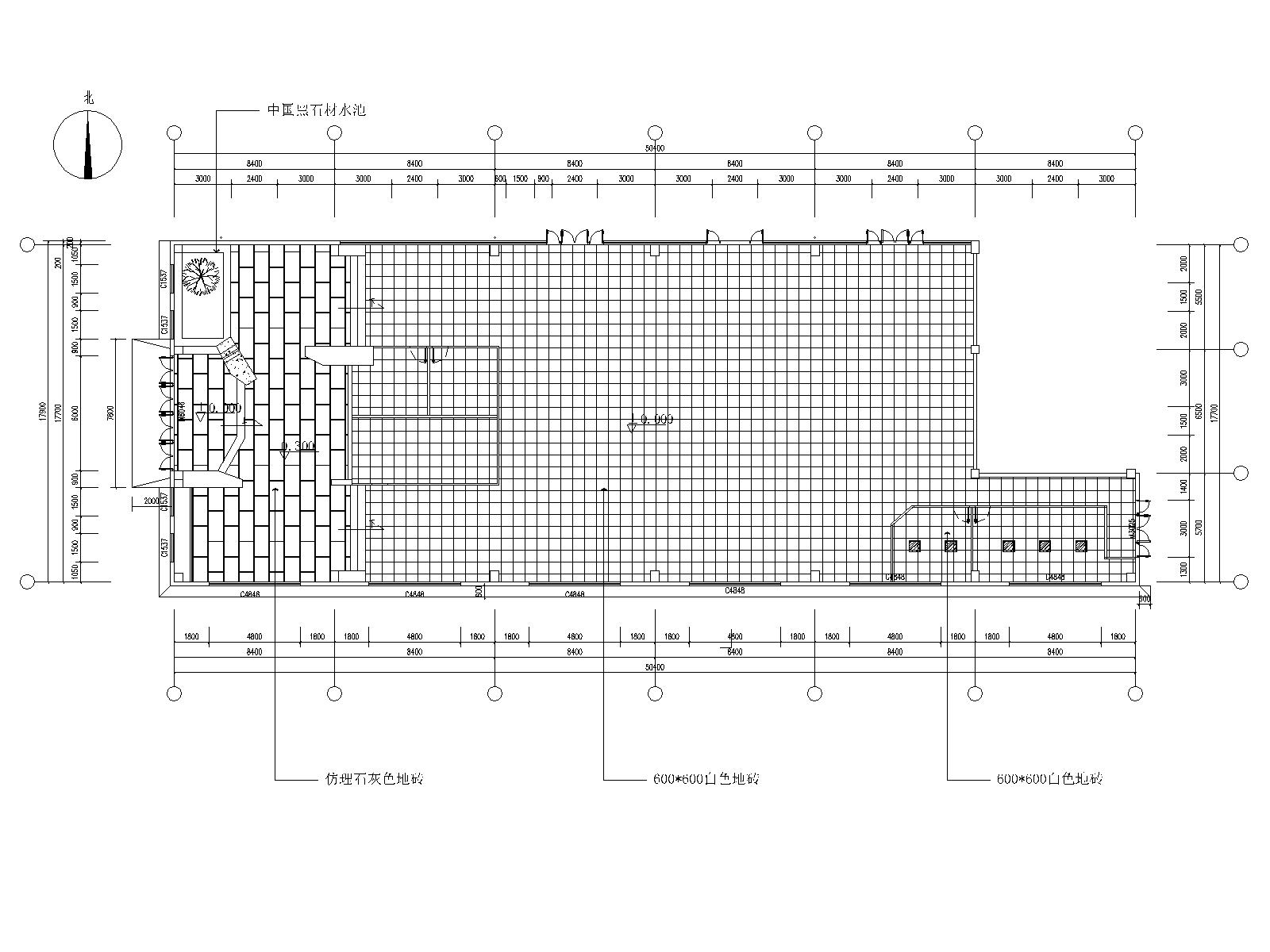 禅意中式玉器展厅CAD施工图+方案PPT-4地面铺装图