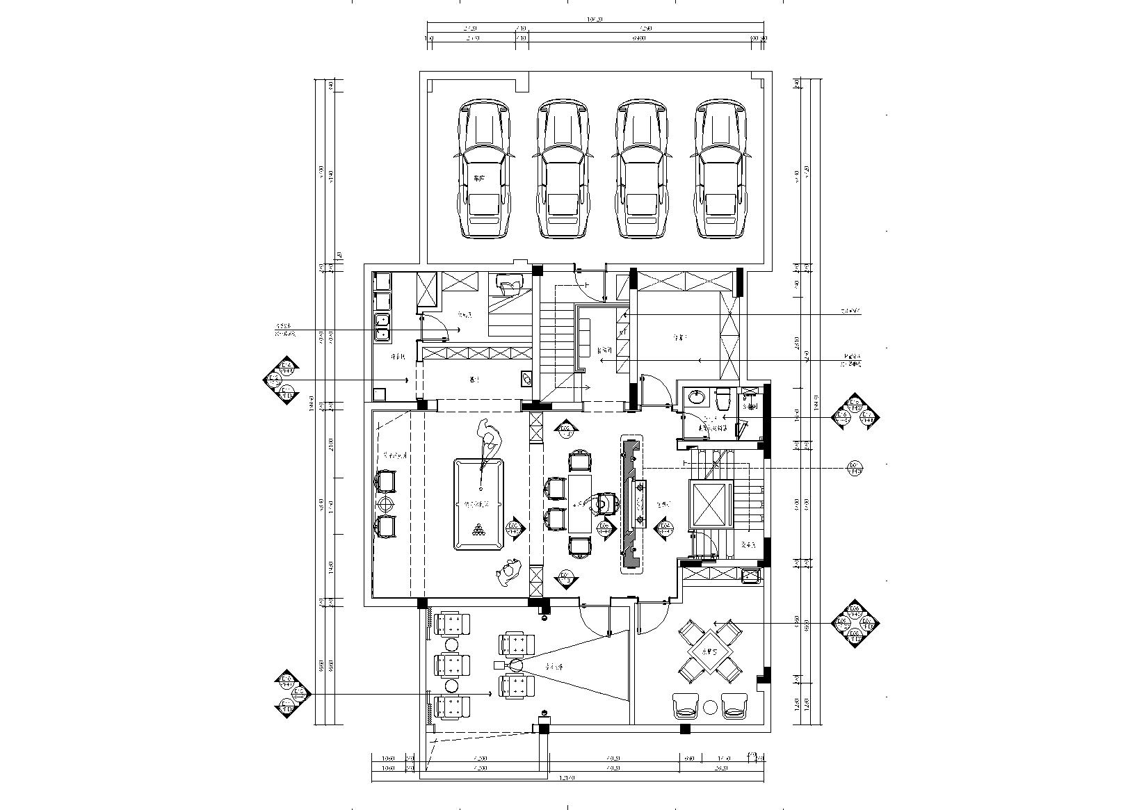 现代中式600㎡新中式三层别墅施工图+效果图