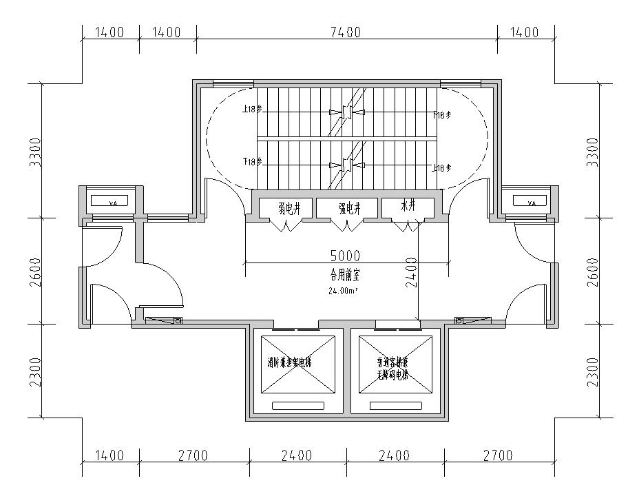 核心筒规范住宅建筑CAD图