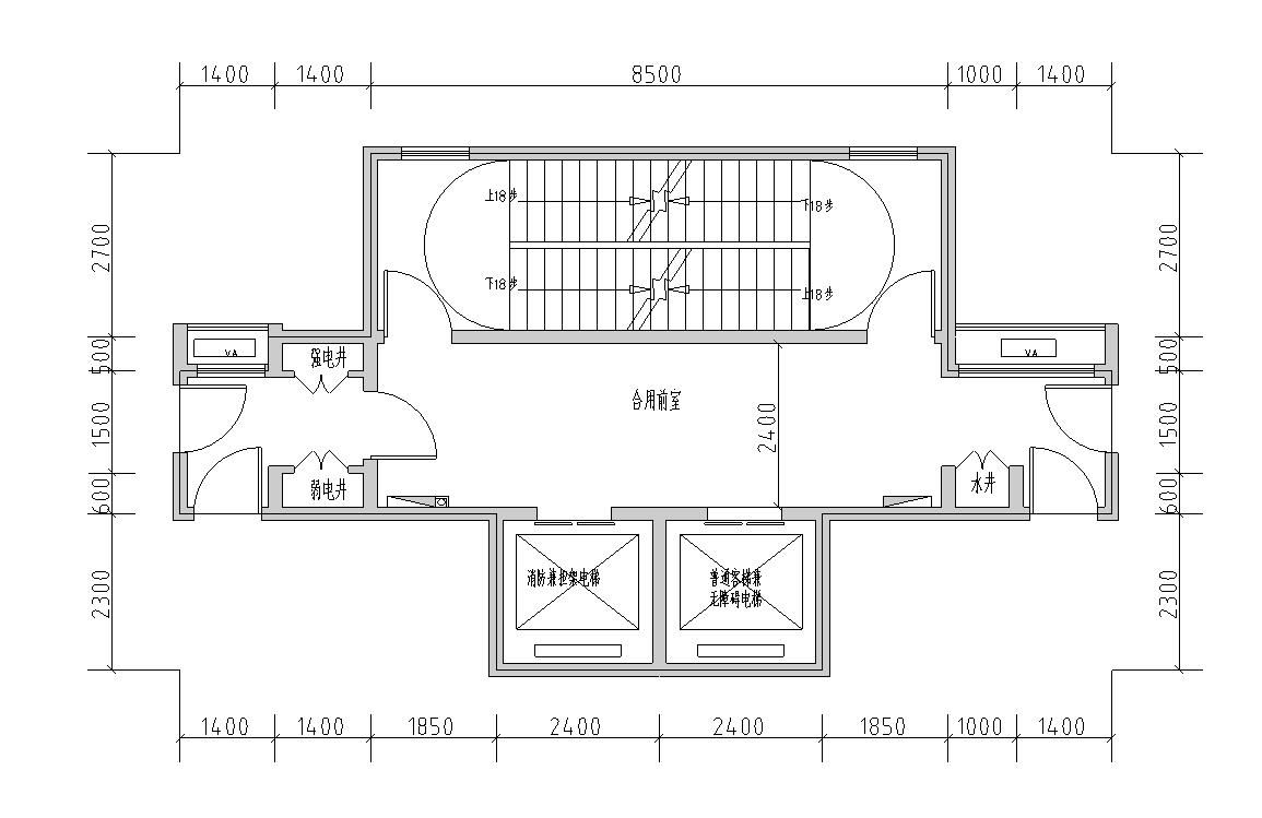 核心筒规范住宅建筑CAD图-核心筒规范住宅建筑 (6)