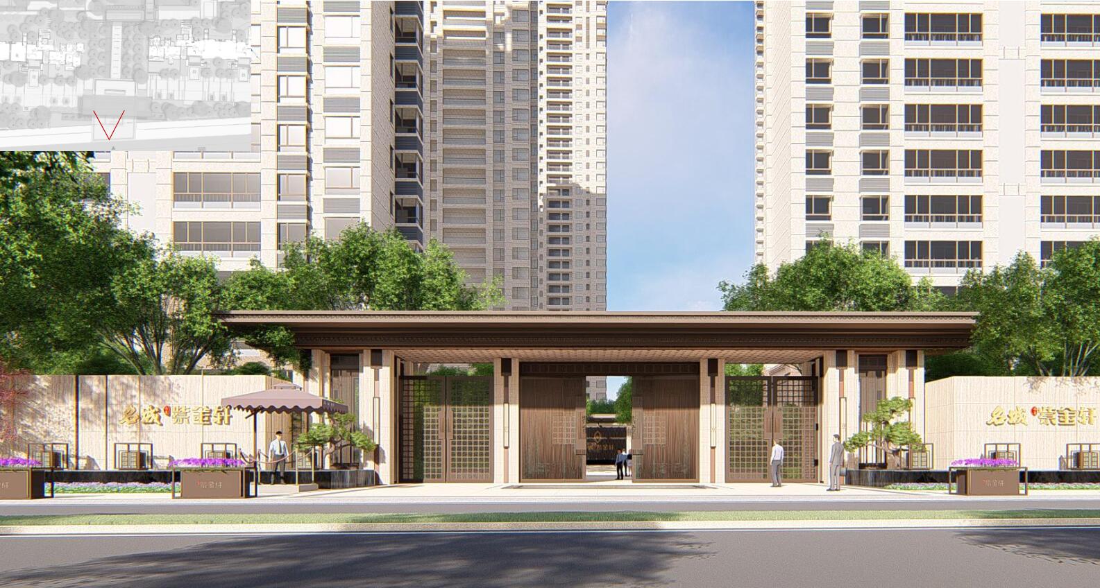 [江西]新中式住宅景观方案设计-01 主入口