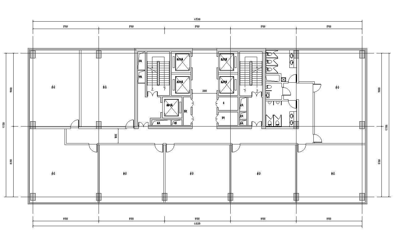 酒店式公寓户型平面图设计-标准层平面图2