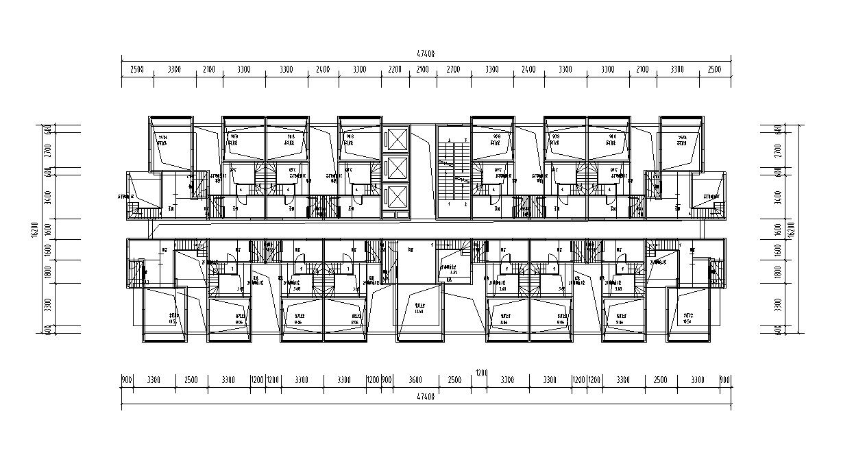 光明业尊复式公寓户型平面图设计-标准层平面图
