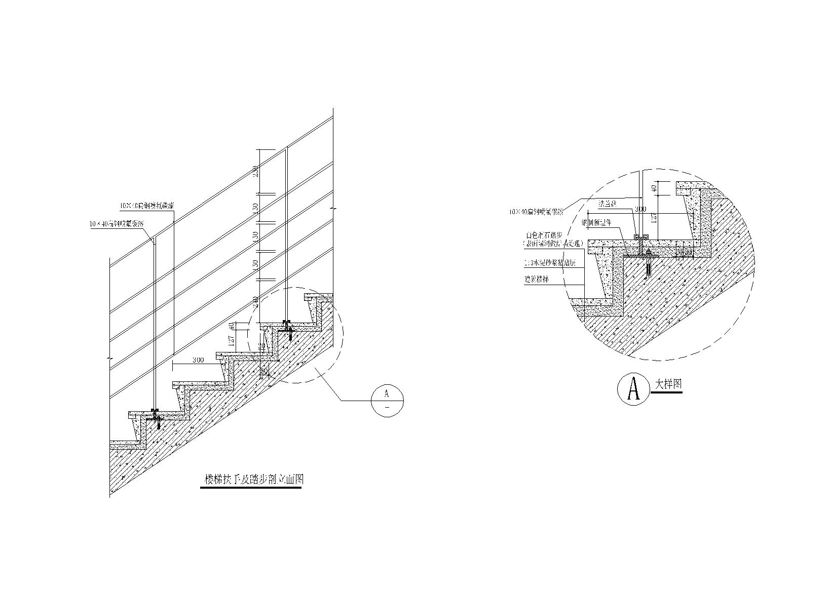 10套楼梯扶手栏杆节点详图（CAD）
