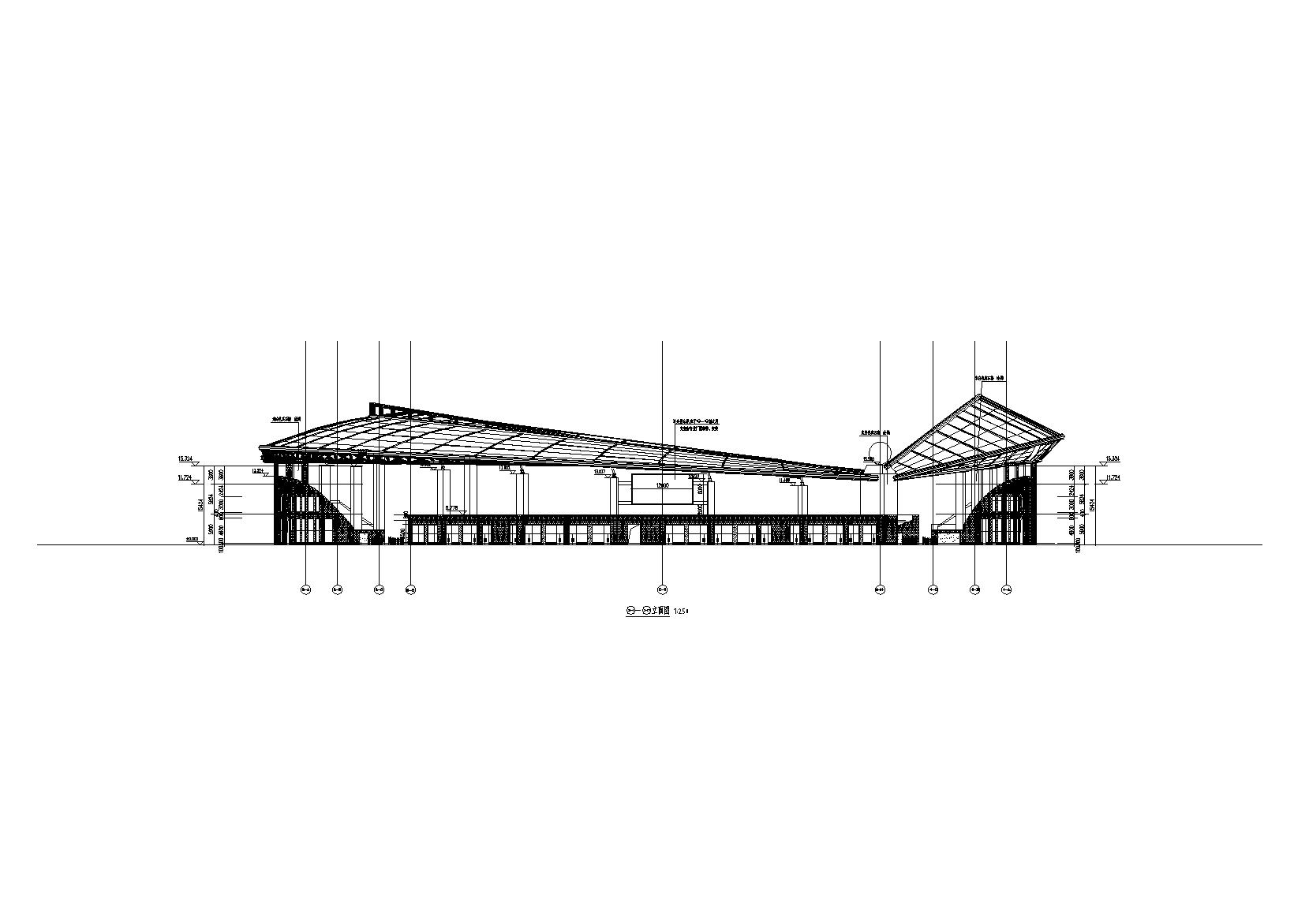 修文县体育场建筑设计施工图(含招标文件)-立面图3
