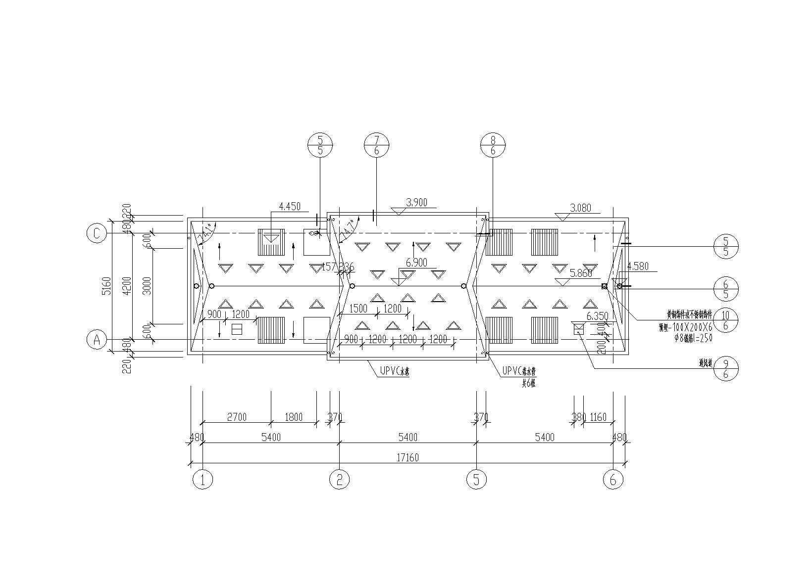 天都城公共厕所建筑施工图（CAD）-屋顶平面图