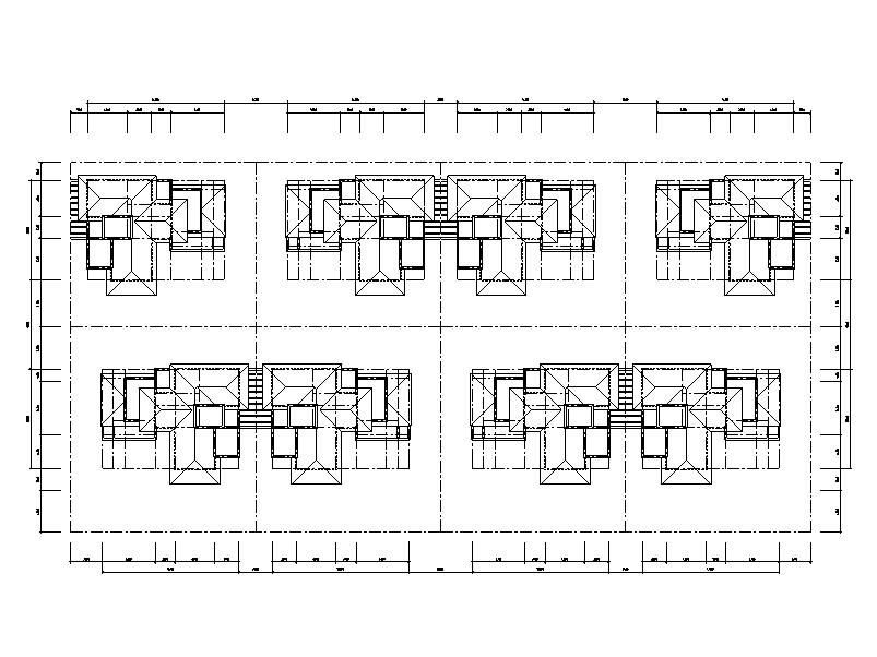 合院别墅平面图户型设计（CAD）-合院别墅屋顶平面图