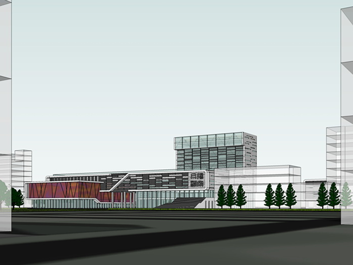 丹州市规划展示中心档案馆建筑方案设计文本-效果图2