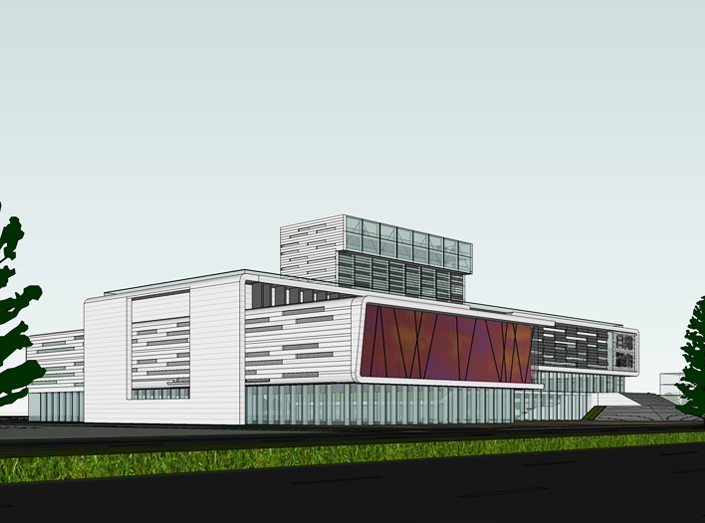 丹州市规划展示中心档案馆建筑方案设计文本-效果图3