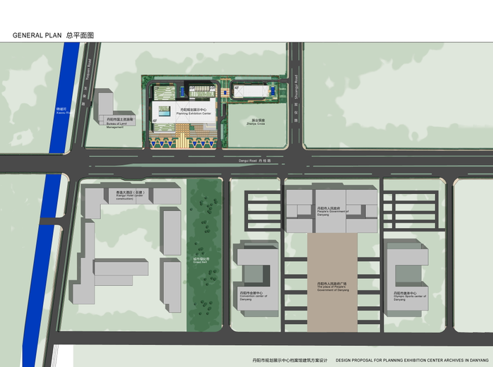 丹州市规划展示中心档案馆建筑方案设计文本-总平面图
