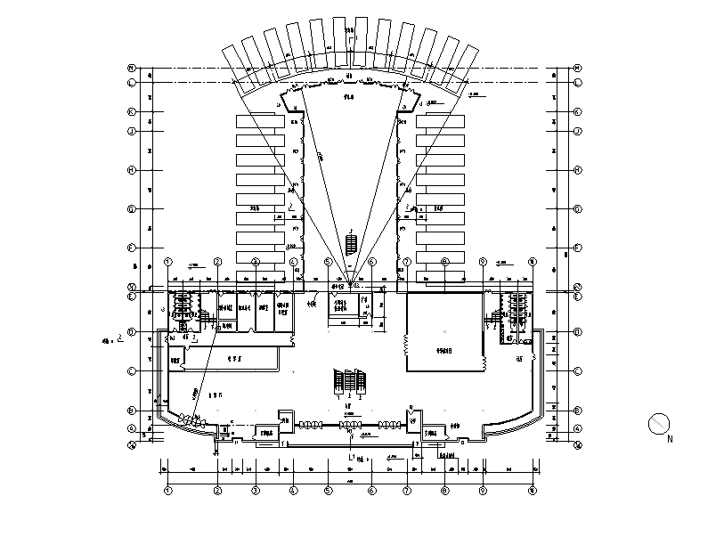 某二层汽车客运站建筑方案图（CAD）-一层平面图