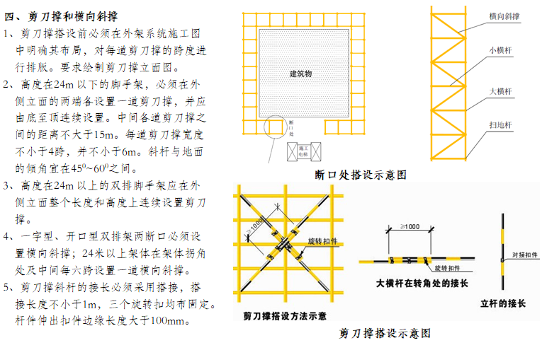 房建工程安全文明施工标准化(185页，图文)-剪刀撑和横向斜撑