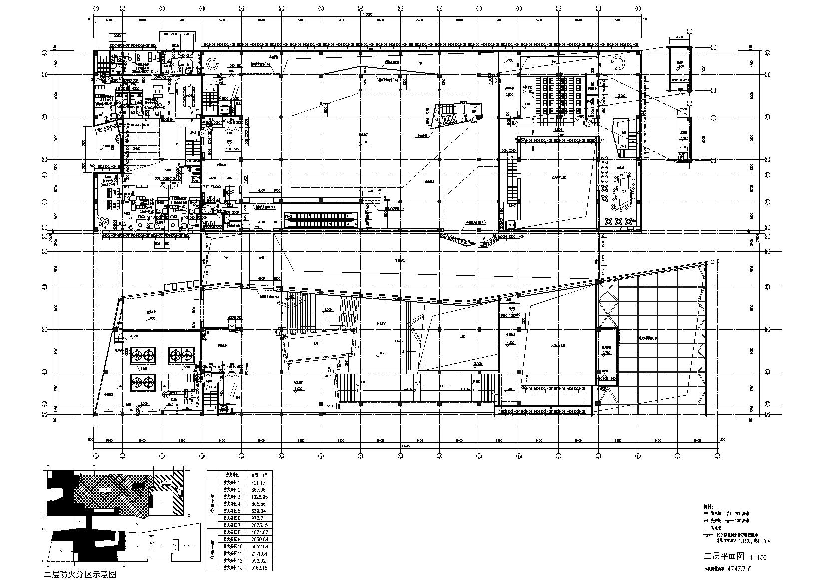 [安徽]古生物博物馆建筑工程项目施工图-二层平面图