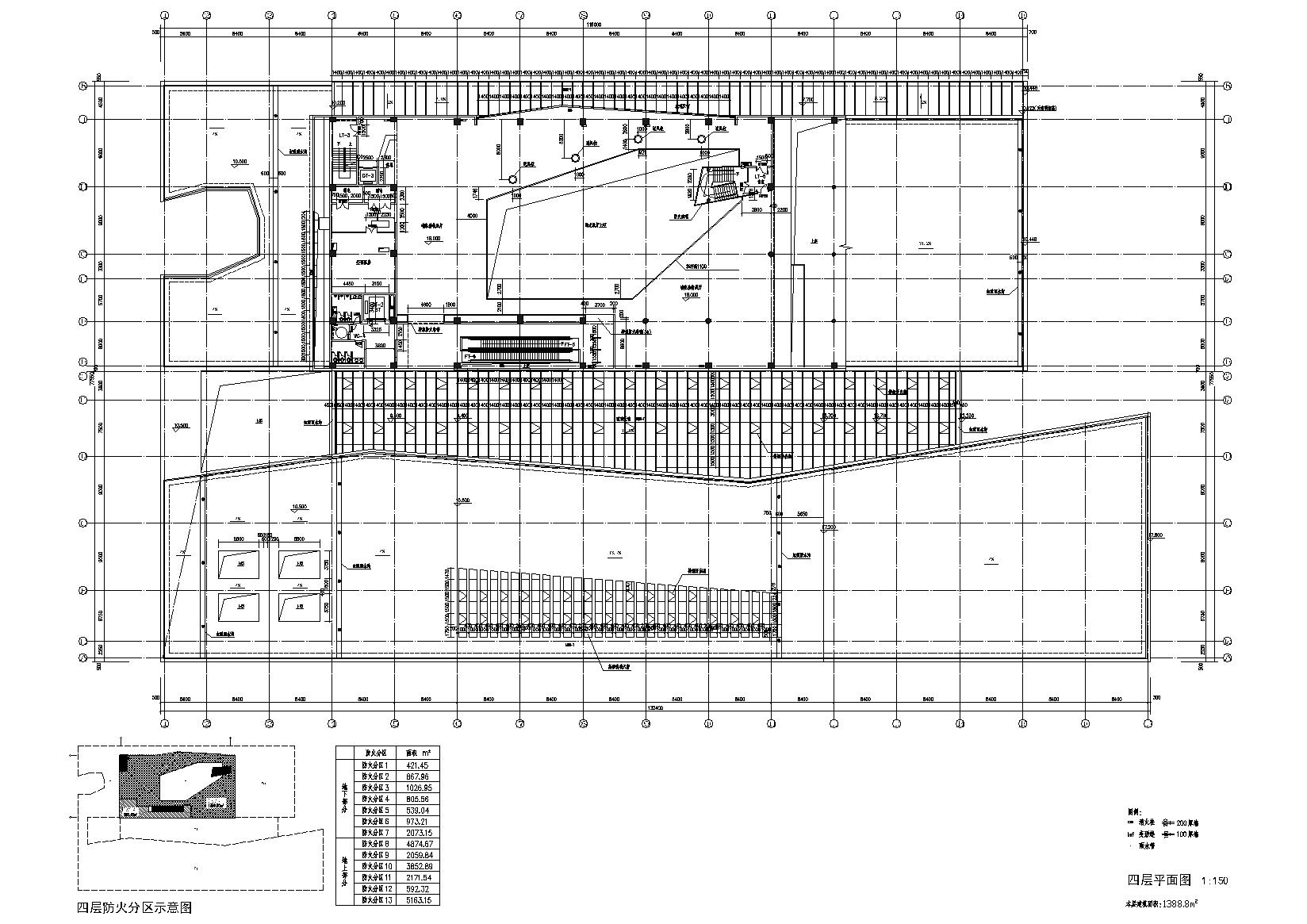 [安徽]古生物博物馆建筑工程项目施工图-四层平面图