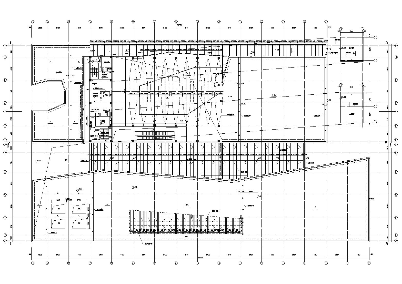 [安徽]古生物博物馆建筑工程项目施工图-屋顶平台层平面图