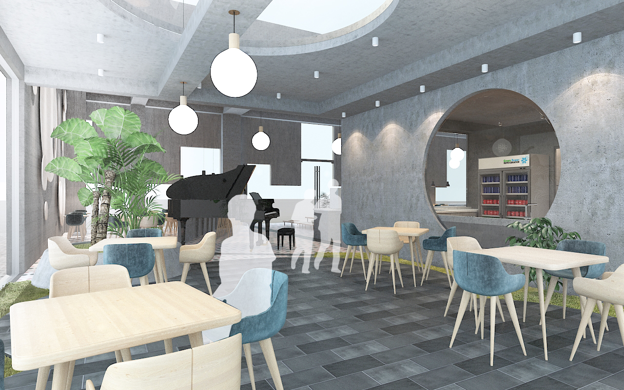 某北欧风带景观咖啡厅施工图_效果图_3D-10咖啡厅效果图