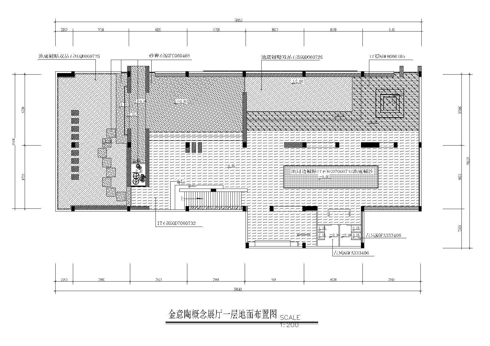 KITO某概念展厅艺术思想馆施工图+建筑外观-地面布置图10