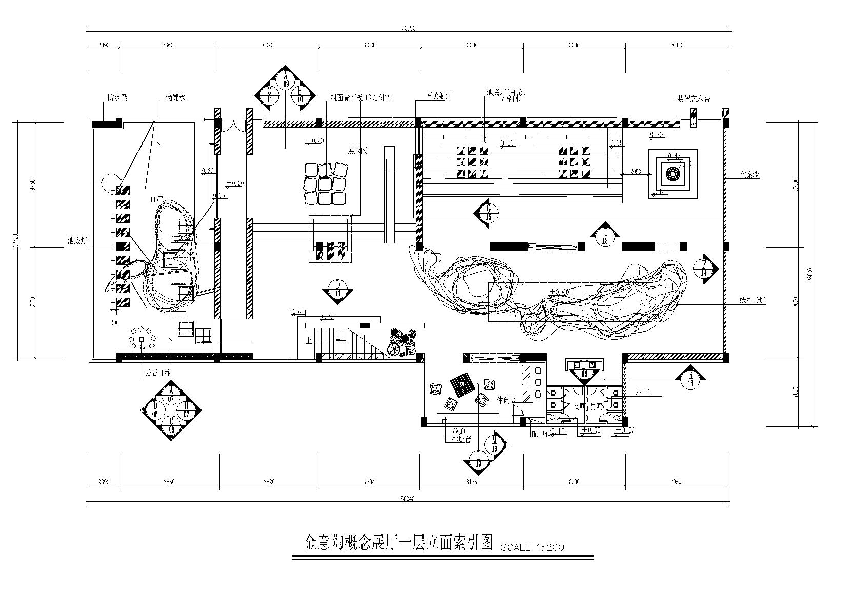 KITO某概念展厅艺术思想馆施工图+建筑外观-立面索引图10