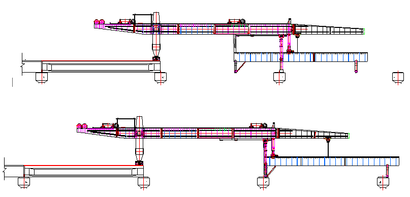 铁路客专桥梁900t预制箱梁移运架施工工法-架桥机导梁过孔