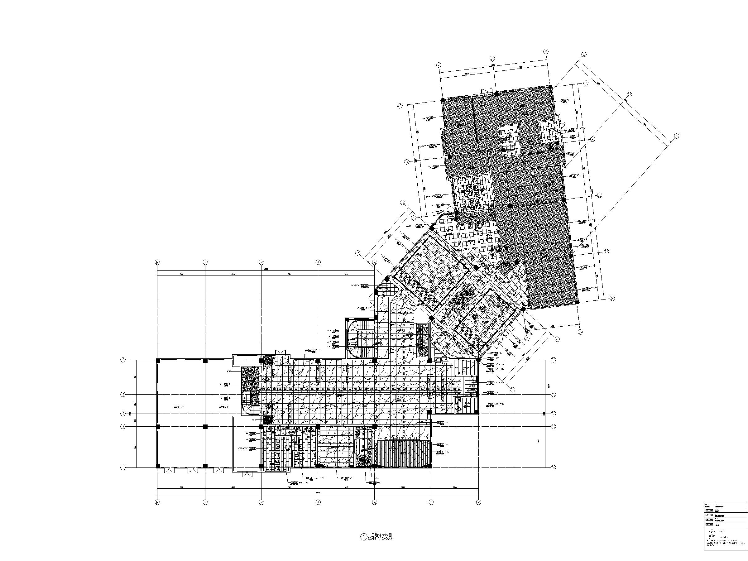 无锡中式风格二层售楼处施工图_附方案文本-06一层地坪材料图