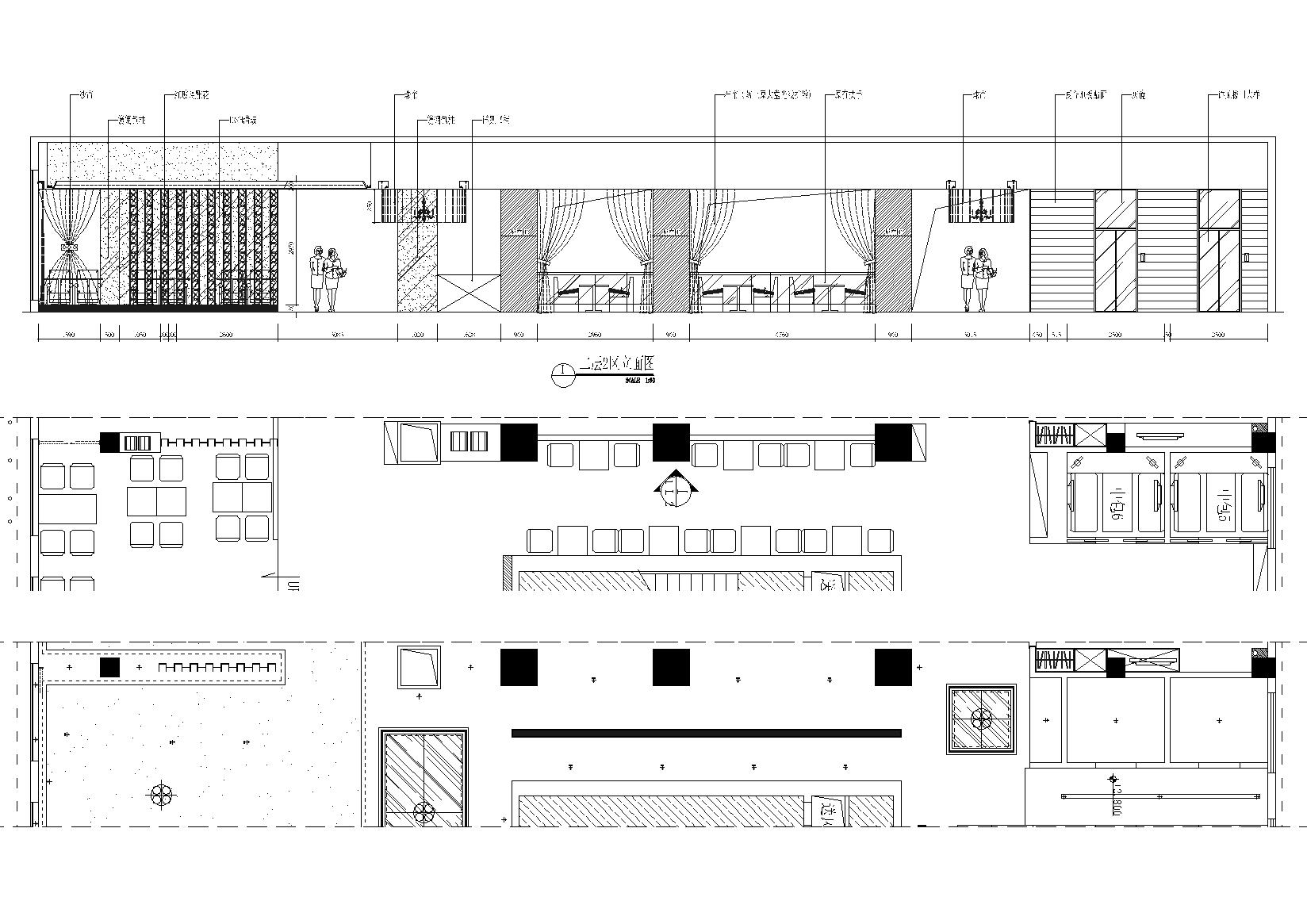 [武汉]邦可西餐厅咖啡厅室内装饰设计施工图-立面图3