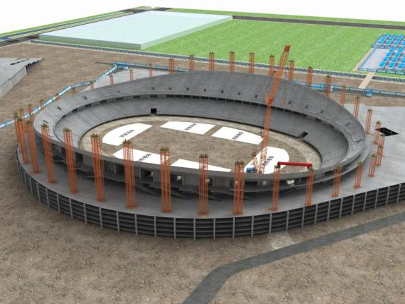 [苏州]体育中心项目钢结构工程焊接专项方案-73安装首根压环梁