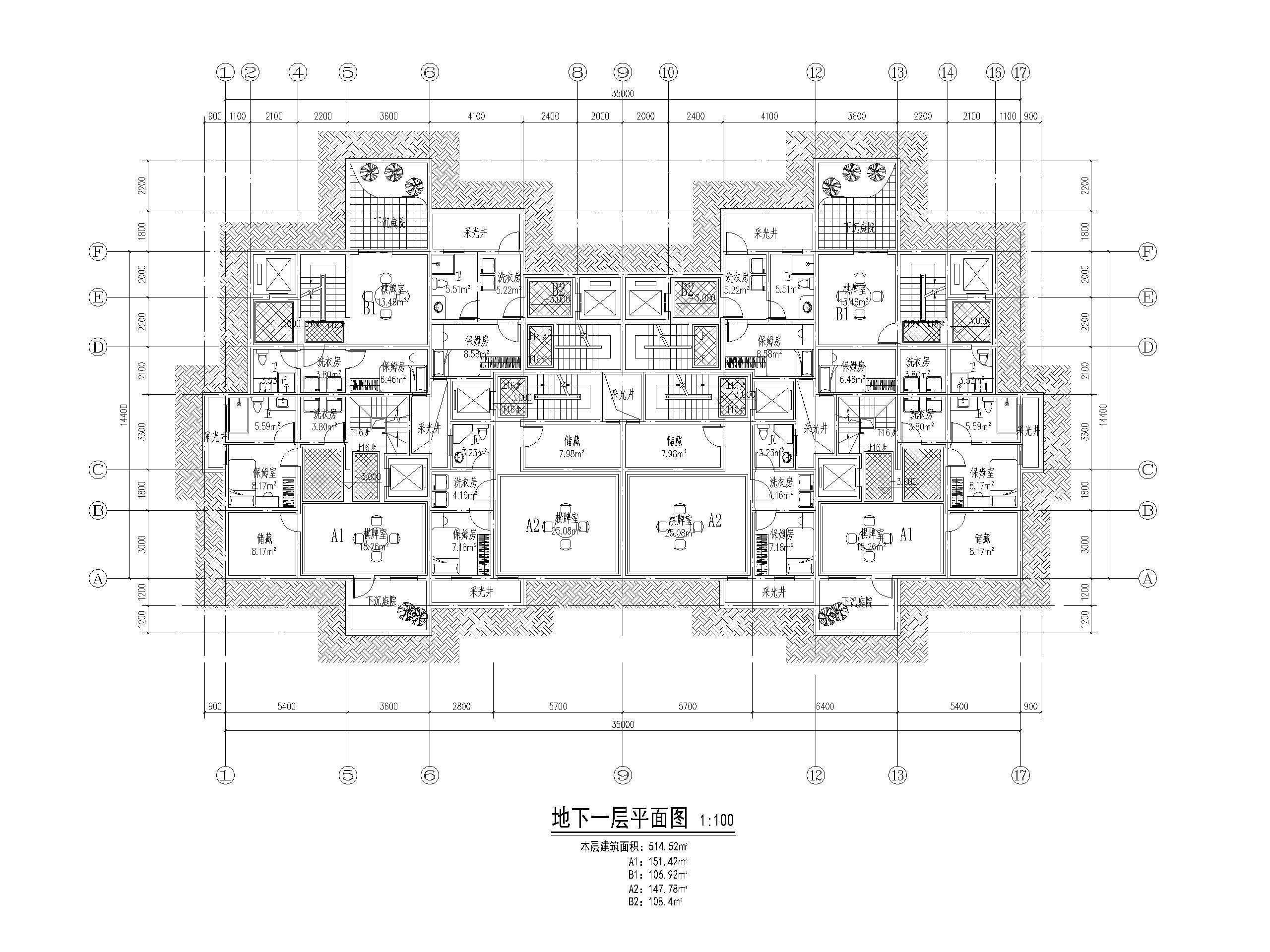 90套联排独栋别墅平面户型设计（CAD）-联排独栋别墅平面户型设计2