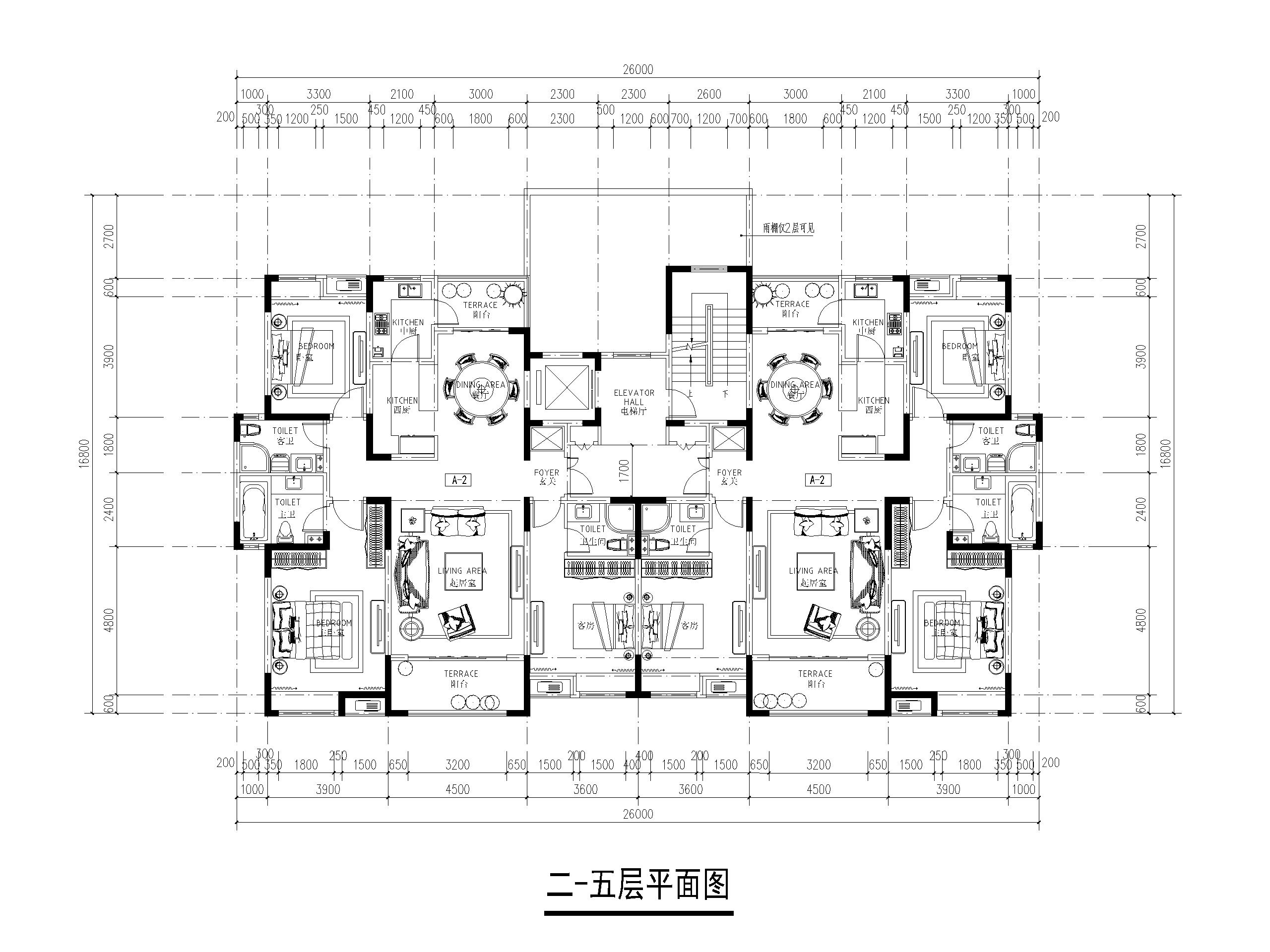 22套多层住宅平层户型设计（CAD）-多层住宅平层户型设计1