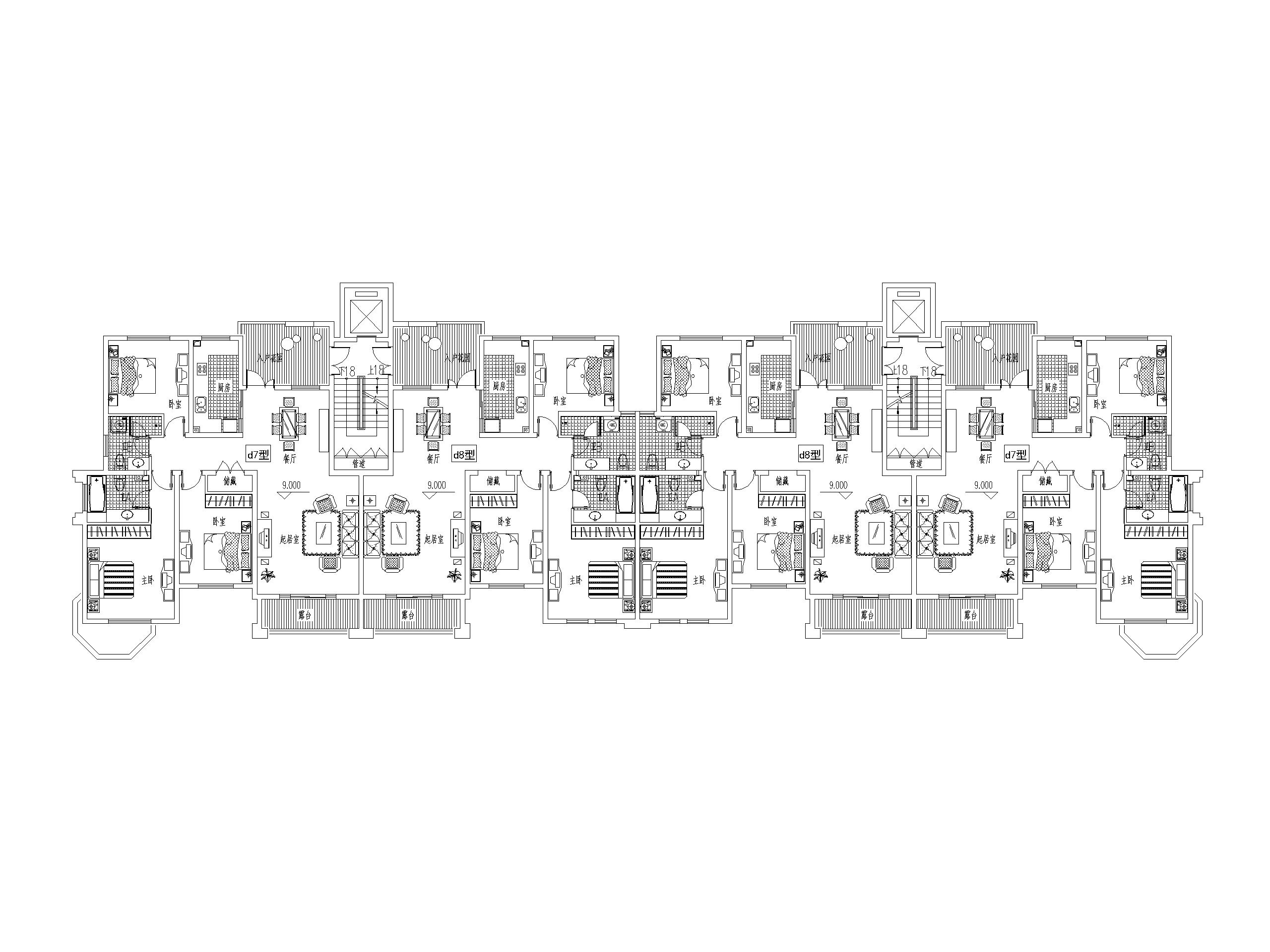 14套多层洋房平面户型设计（CAD）