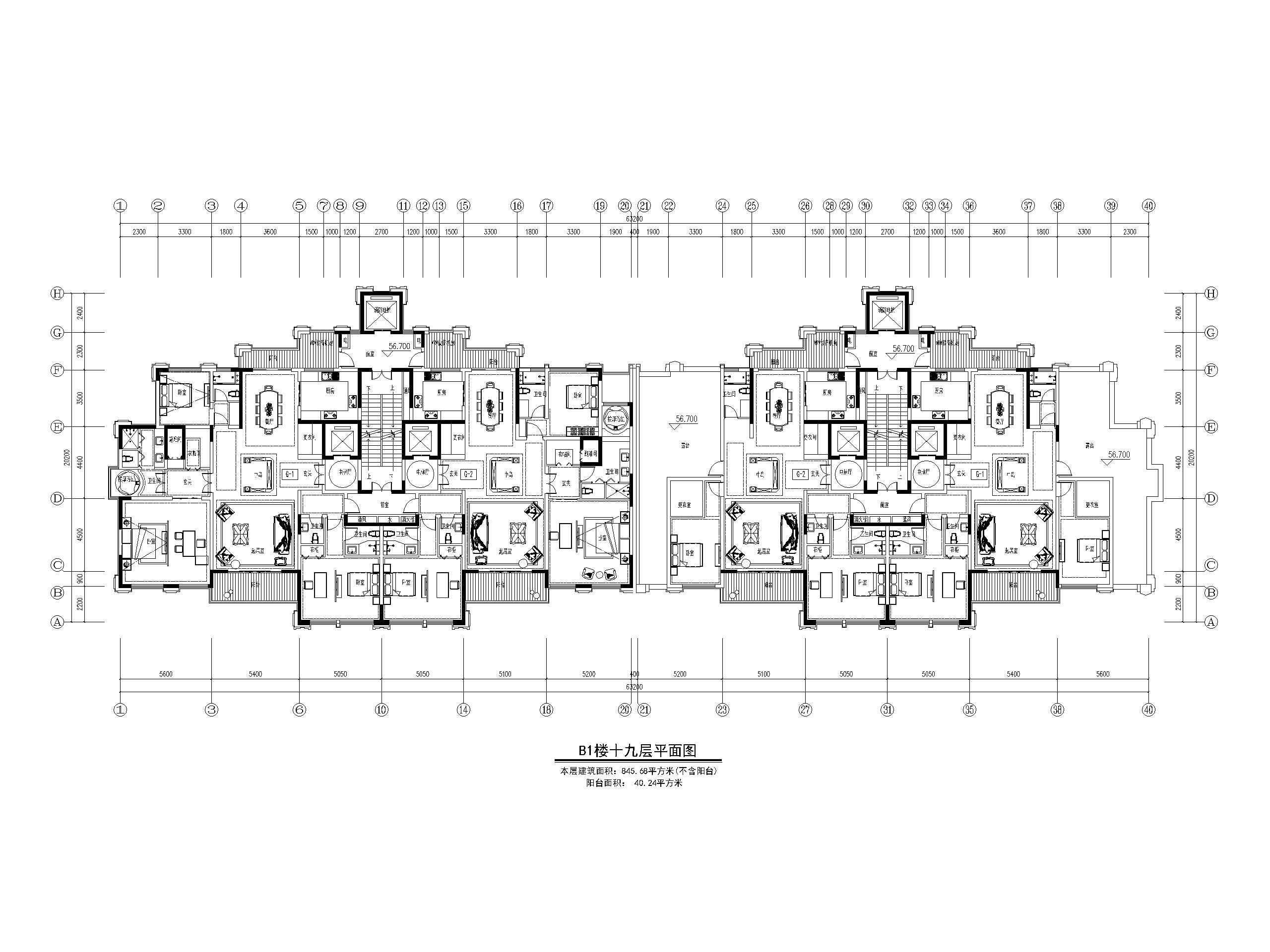153套高层住宅三室户型图设计CAD