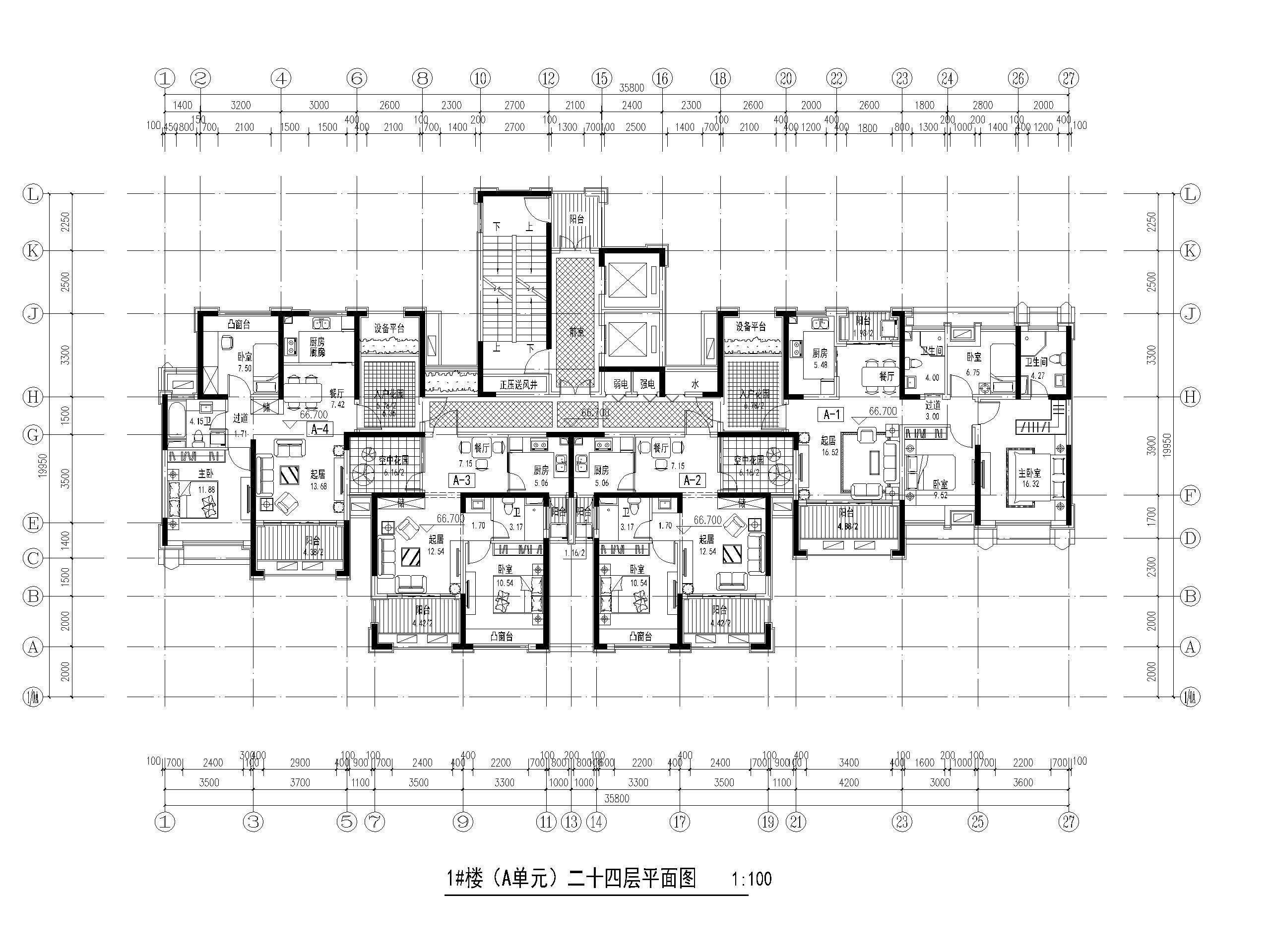 19套高层住宅公寓一室户户型图设计CAD-高层住宅公寓一室户户型图设计5