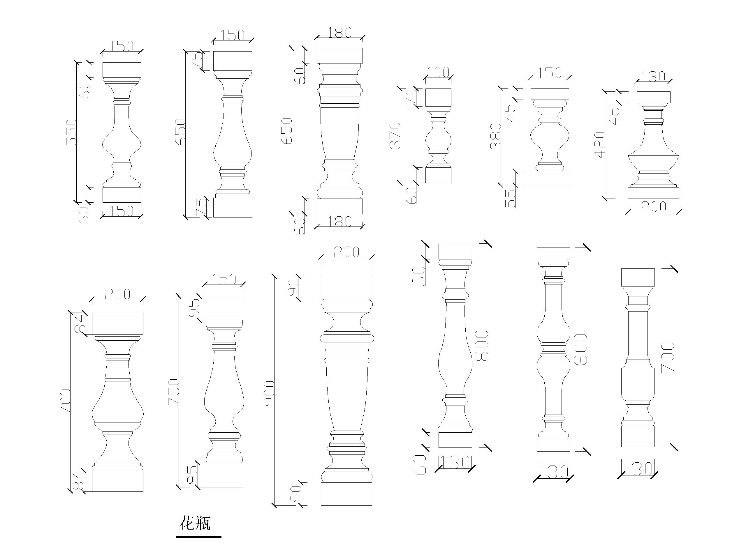 罗马柱造型大样详图CAD-罗马柱造型大样图4