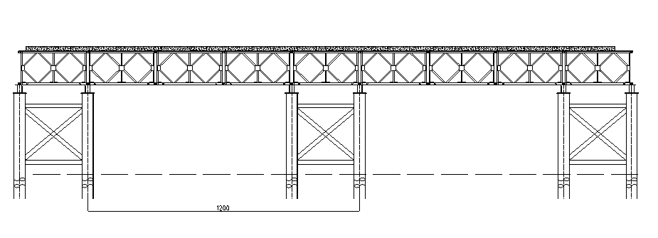 [福建]钢栈桥及平台安全专项施工方案-栈桥立面图