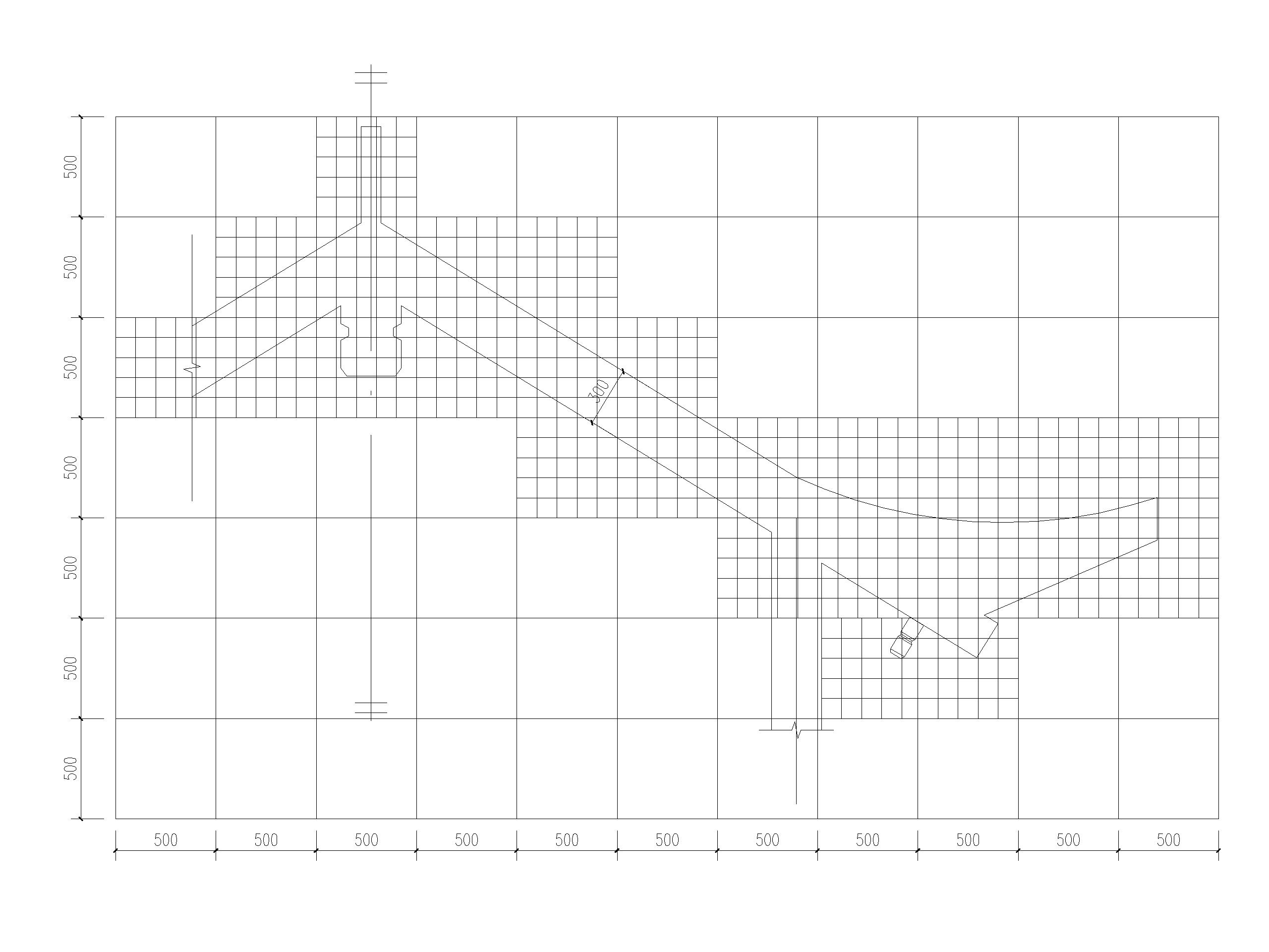 古建四角亭 钢筋混凝土结构-枪戟方格网放线图