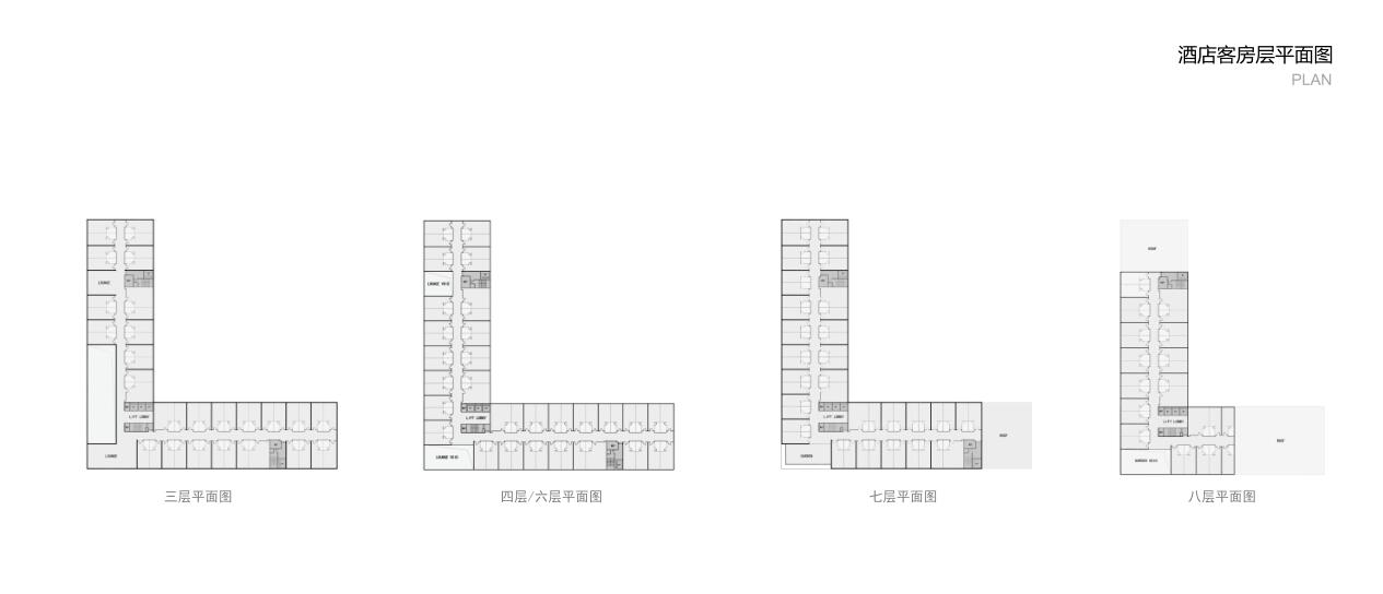 [河南]南阳知名酒店建筑方案设计-酒店客房层平面图