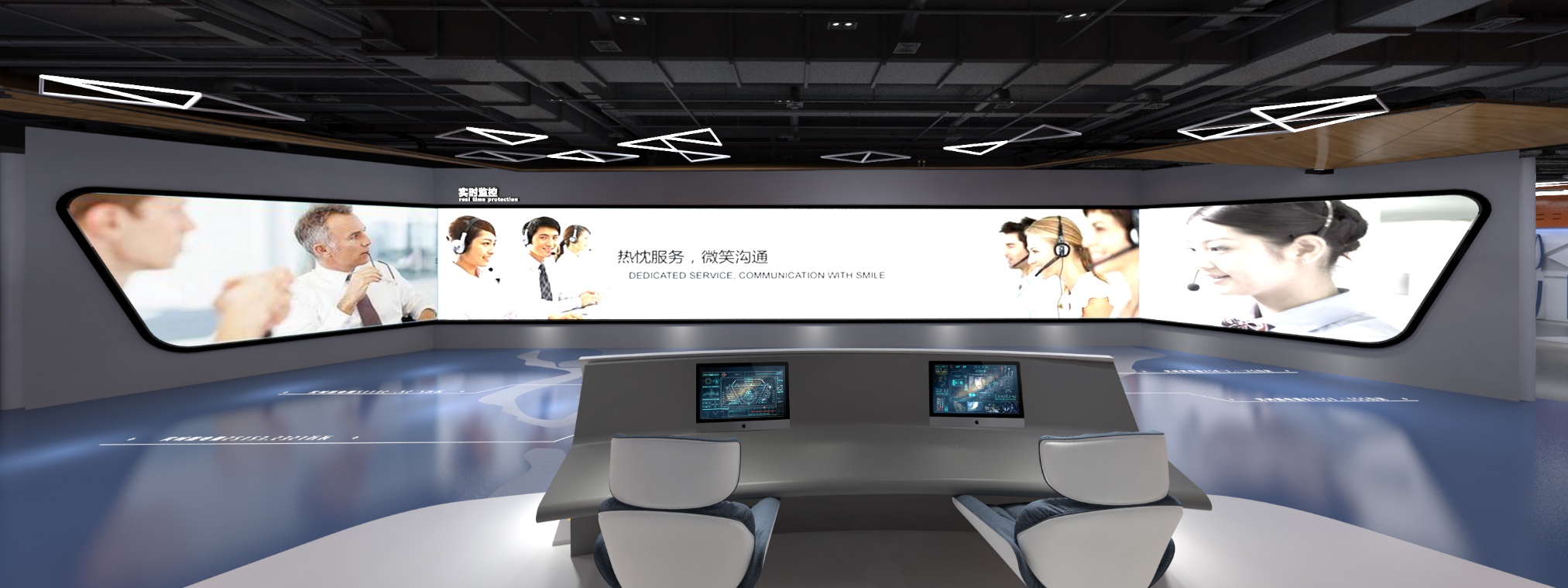 [广州]供电局客服中心742㎡创意展厅施工图-联盟设计库 (1)