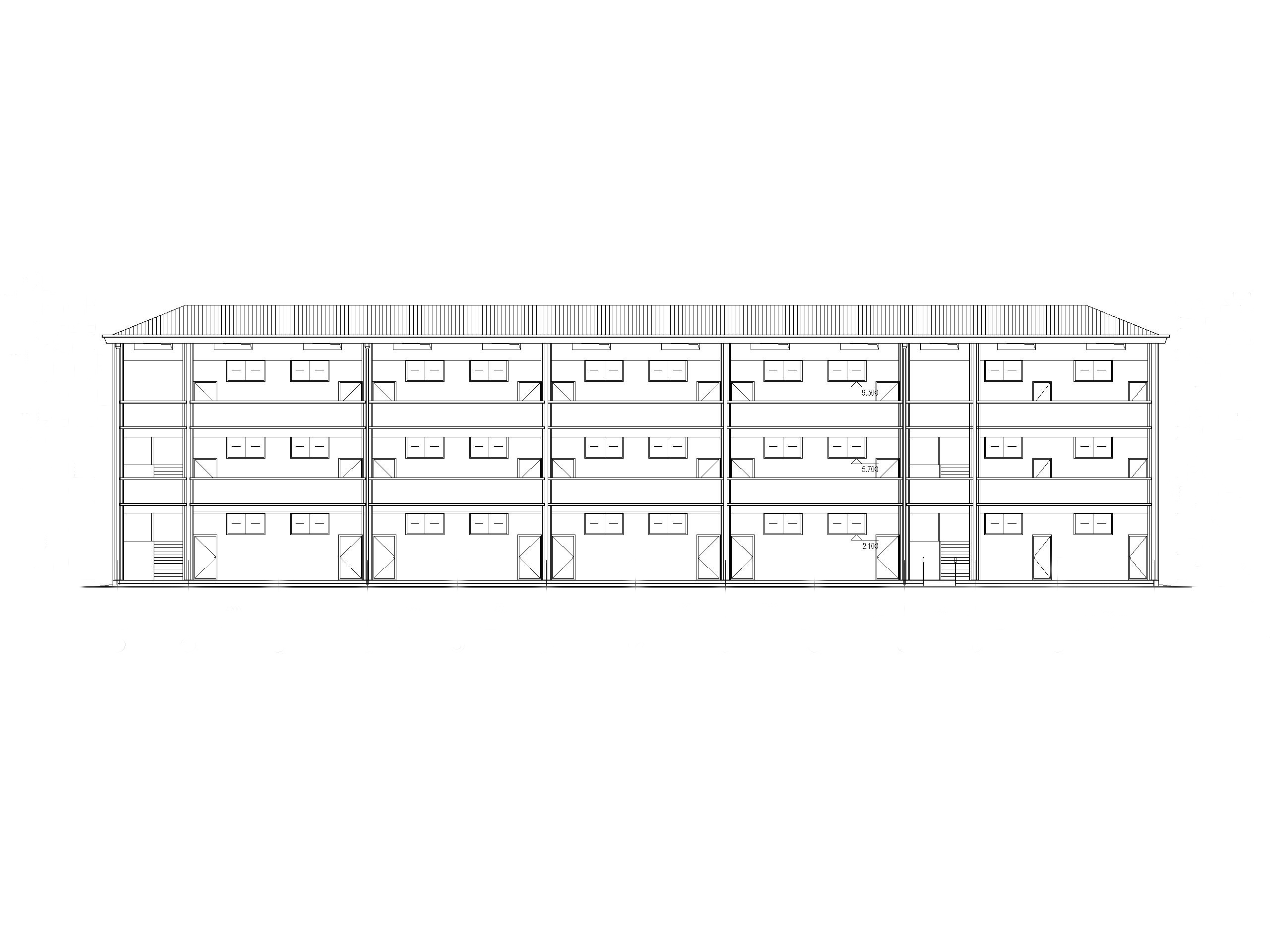 框架结构三层小学教学楼建筑施工图-立面图1