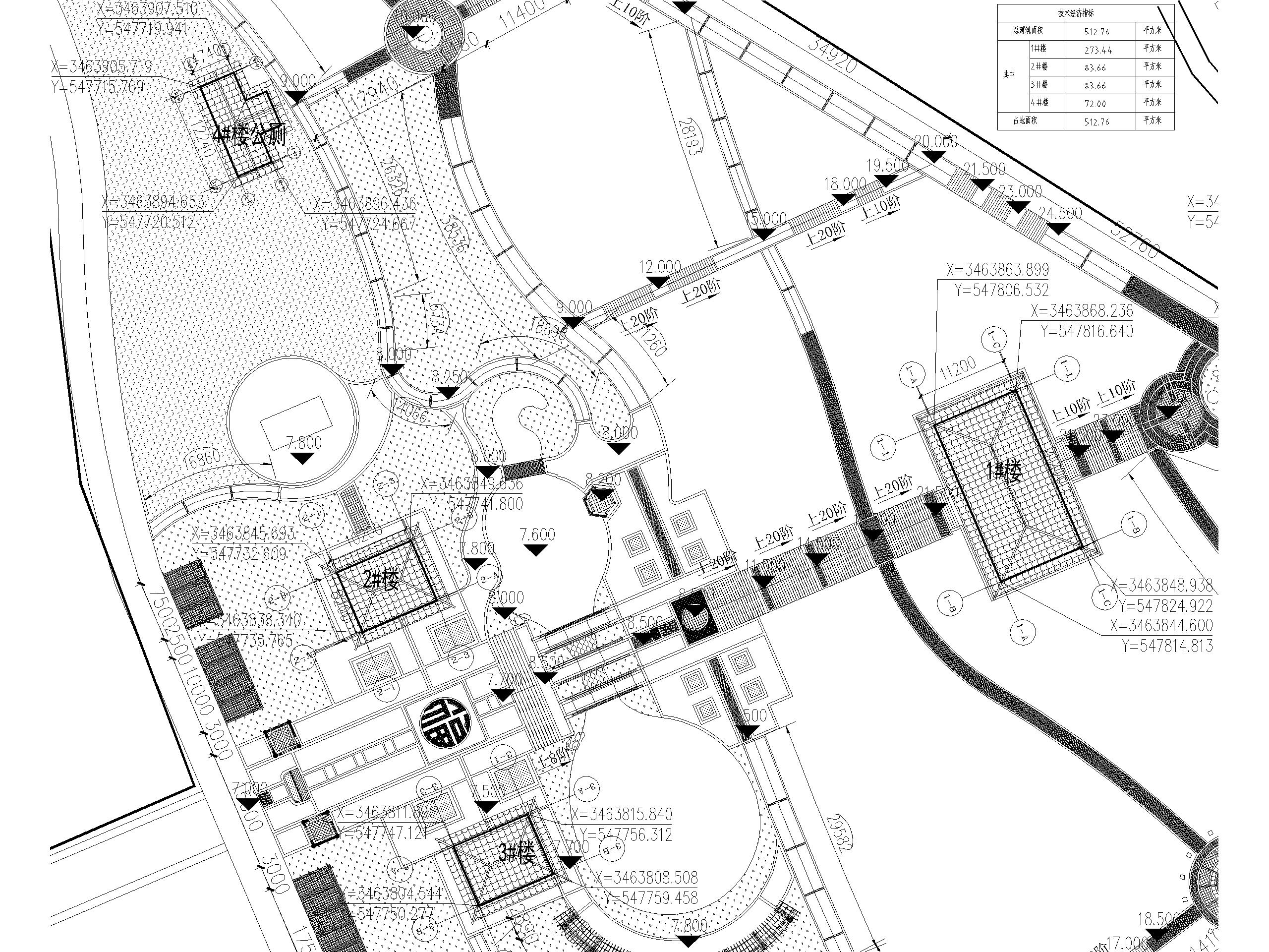 公墓园设计建筑施工图（CAD）-总平面图