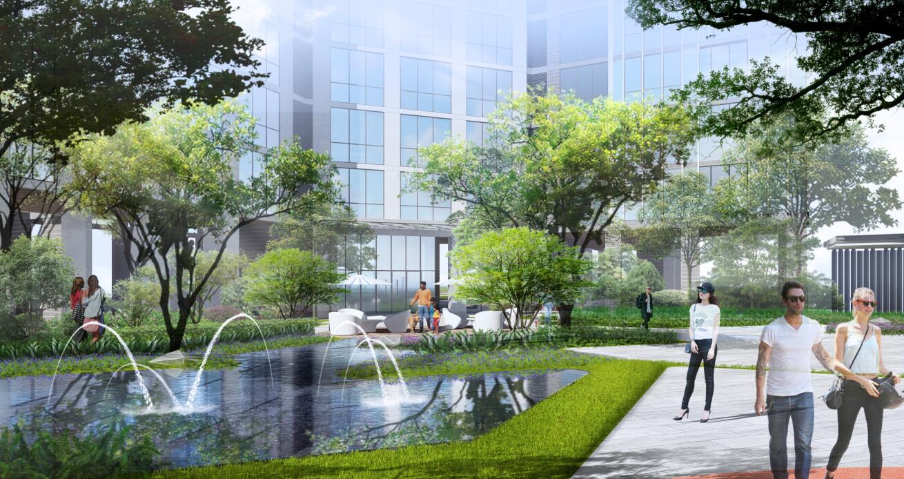 [广东]深圳现代风格高端住宅景观概念设计-水花园效果图